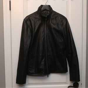 John Varvatos Dounle-Zip Leather Jacket